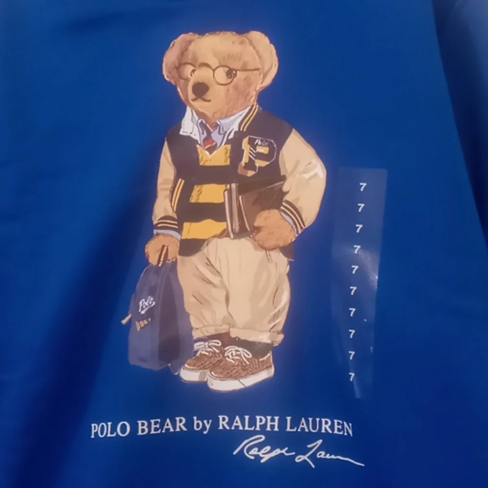 Ralph Lauren Polo Bear Fleece Hoodie Sapphire Star Blue Great for Back to School